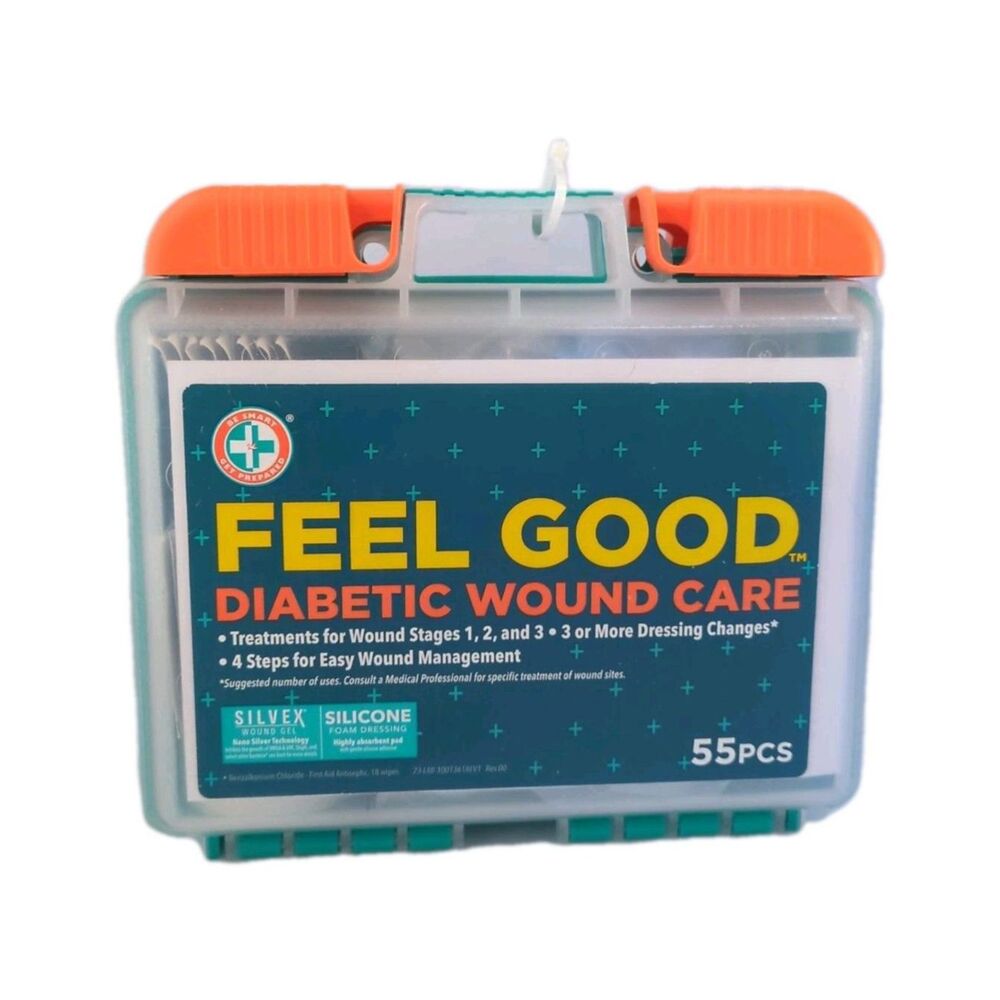 NEW Feel Good Diabetic Wound Care Kit Treatments For Wound Stages 1-3 55 Pieces
